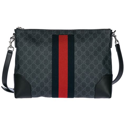 black gucci crossbody bag|gucci crossbody with striped strap.